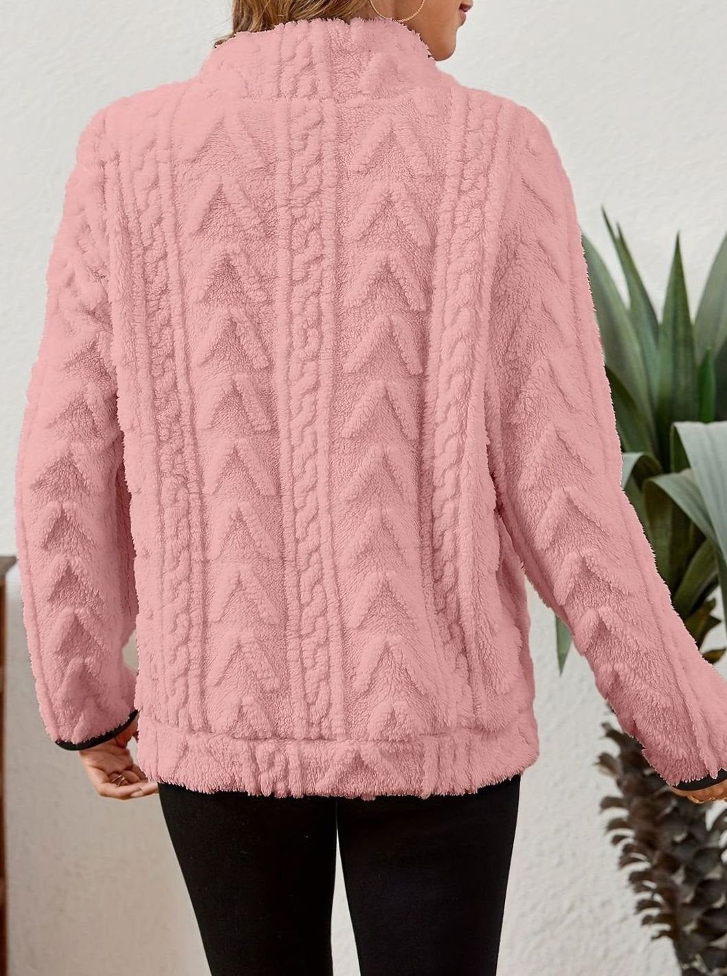 Women's Cozy Fleece Half-Zip Kangaroo Pocket Pullover Sweater