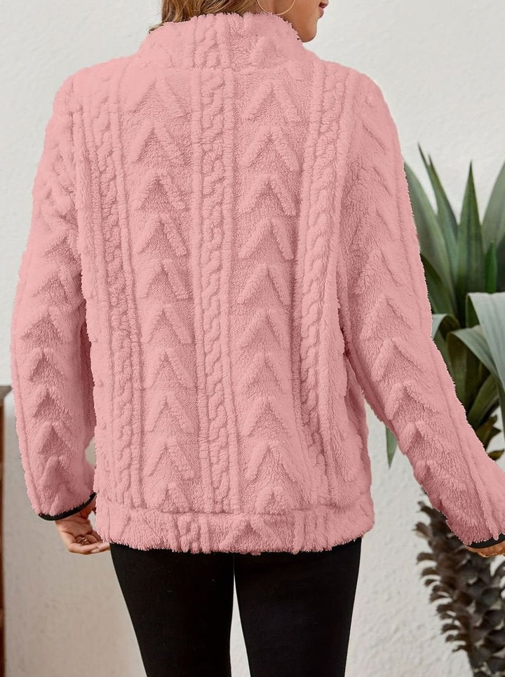 Women's Cozy Fleece Half-Zip Kangaroo Pocket Pullover Sweater