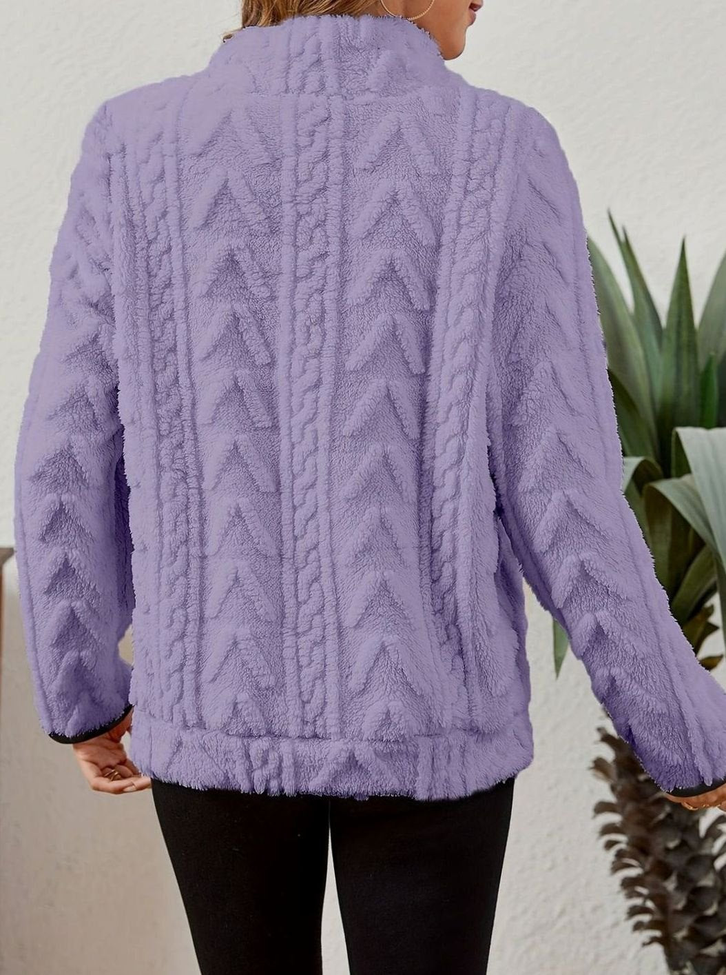 Women's Cozy Fleece Half-Zip Kangaroo Pocket Pullover Sweater
