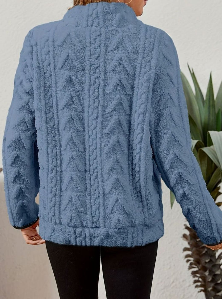 Women's Cozy Fleece Half-Zip Kangaroo Pocket Pullover Sweater