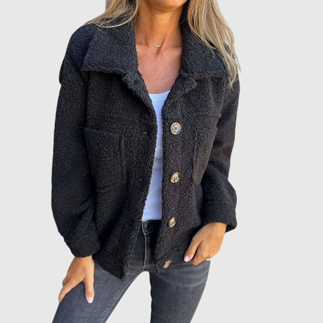 Women's Cozy Sherpa Button-Front Teddy Jacket