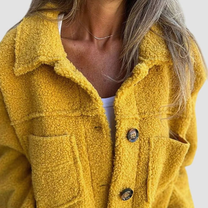 Women's Cozy Sherpa Button-Front Teddy Jacket