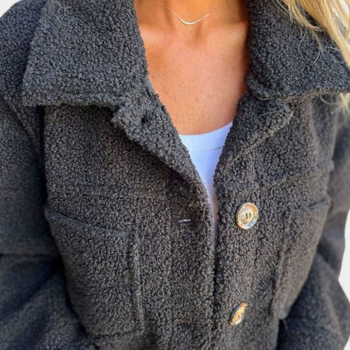 Women's Cozy Sherpa Button-Front Teddy Jacket