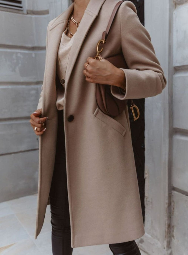 Women's Double-Breasted Tailored Long Coat