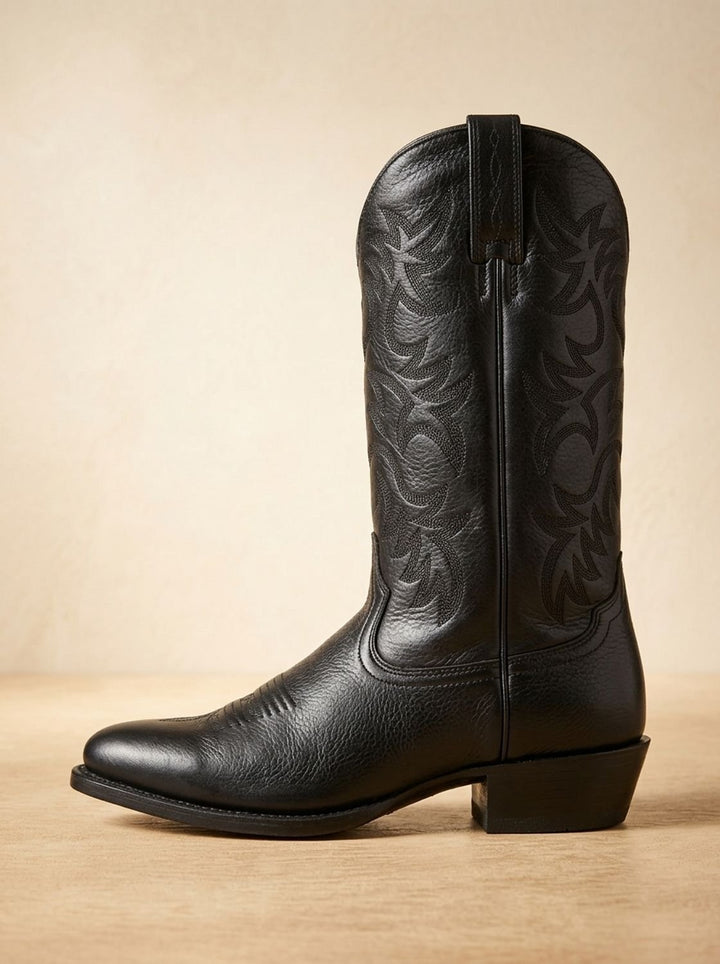 Women's Embroidered Western Cowboy Mid-Calf Block Heel Boots