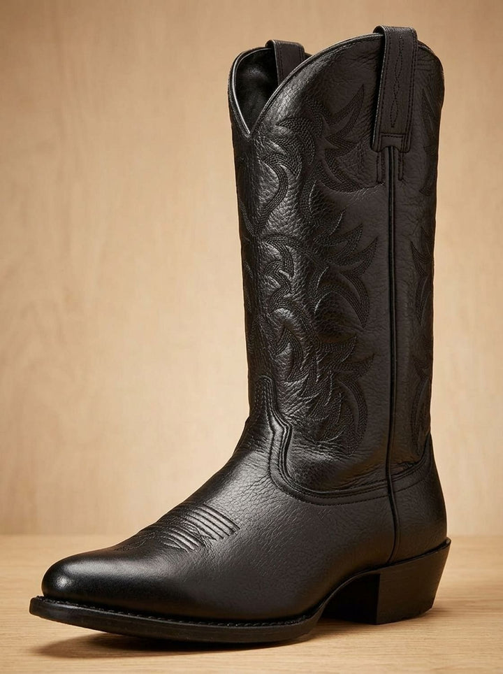 Women's Embroidered Western Cowboy Mid-Calf Block Heel Boots
