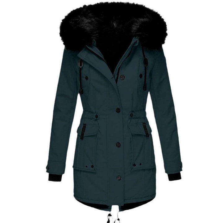 Women's Faux Fur Hooded Fitted Parka Winter Coat