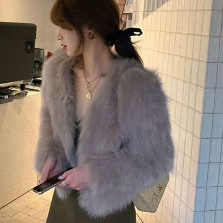 Women's Faux Fur Party Jacket Short Fluffy Coat