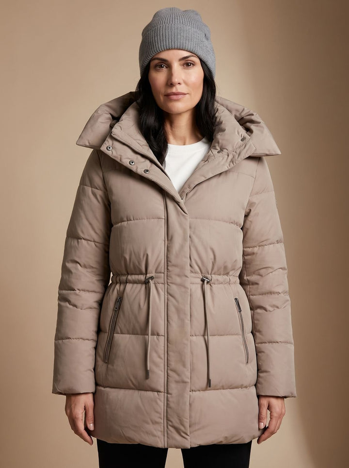 Women's Fitted Faux-Fur Hood Cropped Puffer Jacket