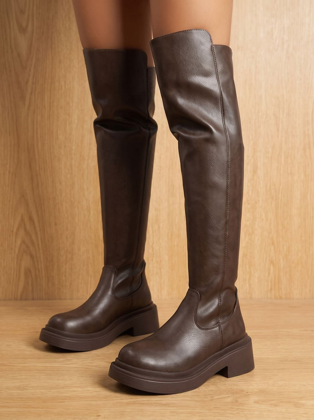 Women's Flat Over-the-Knee Side-Zip Stretch Boots