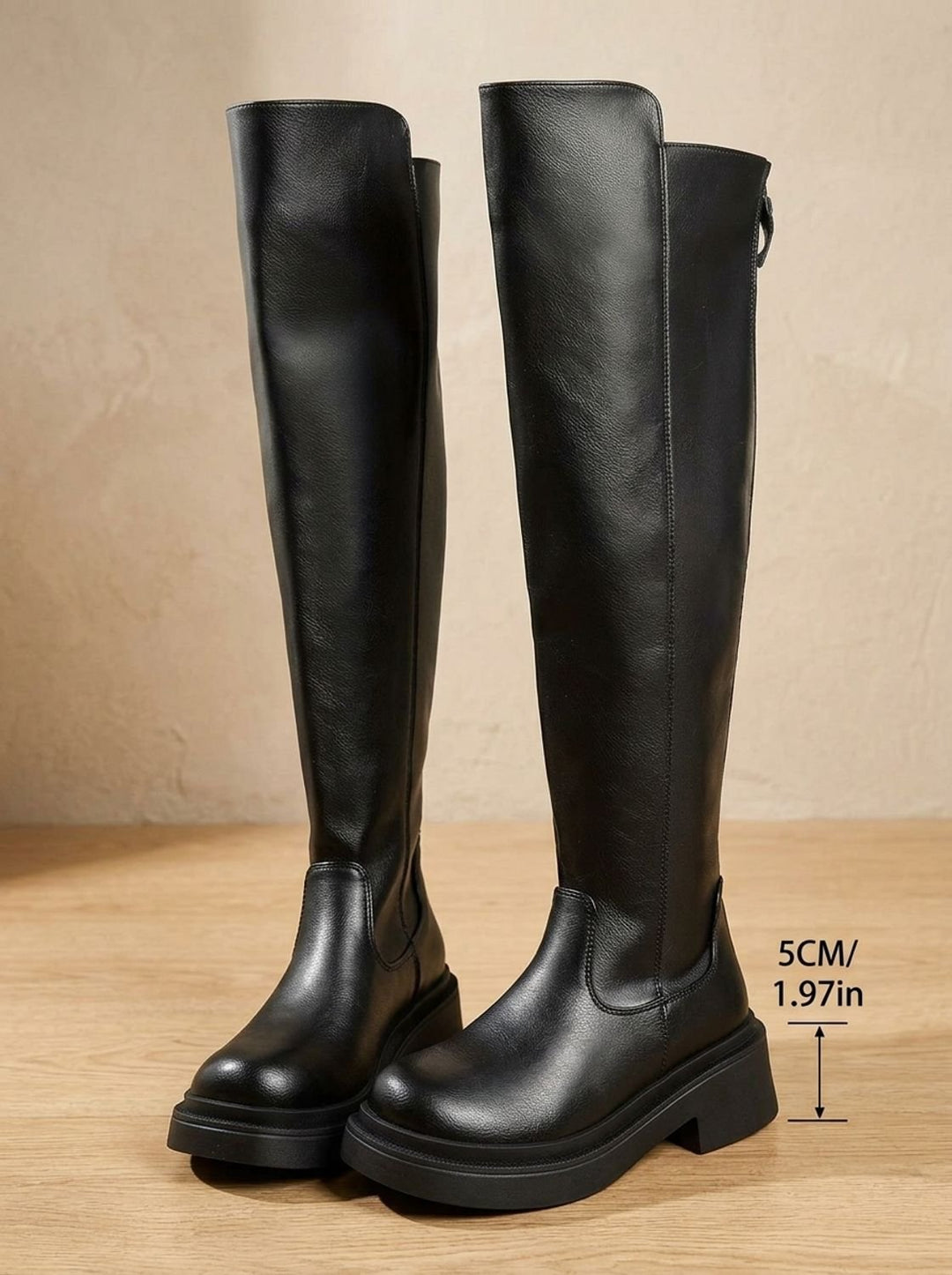 Women's Flat Over-the-Knee Side-Zip Stretch Boots