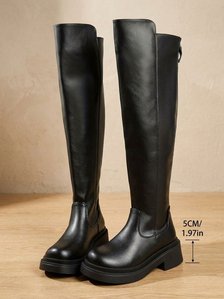 Women's Flat Over-the-Knee Side-Zip Stretch Boots