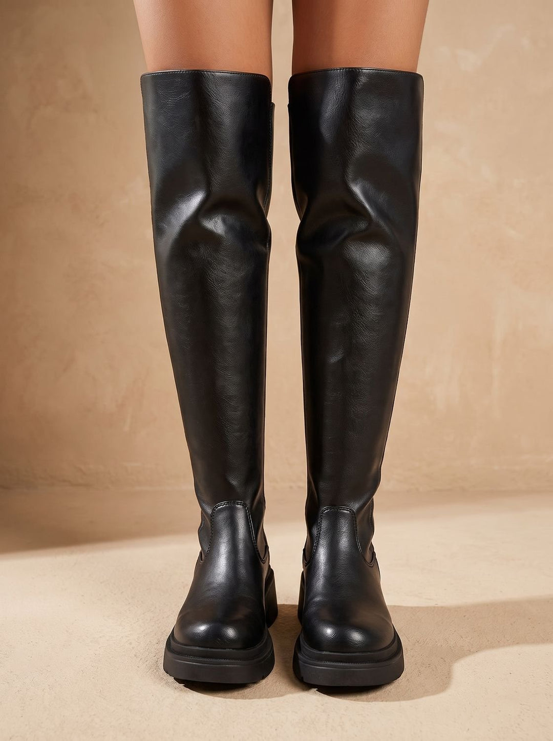 Women's Flat Over-the-Knee Side-Zip Stretch Boots