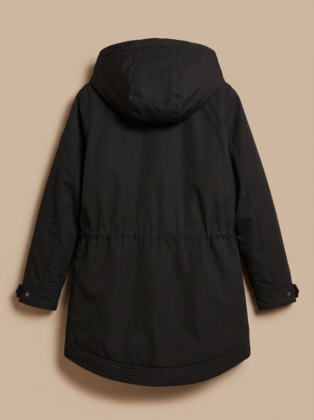 Women's Fleece-Lined Hooded Parka Winter Coat Adjustable Waist