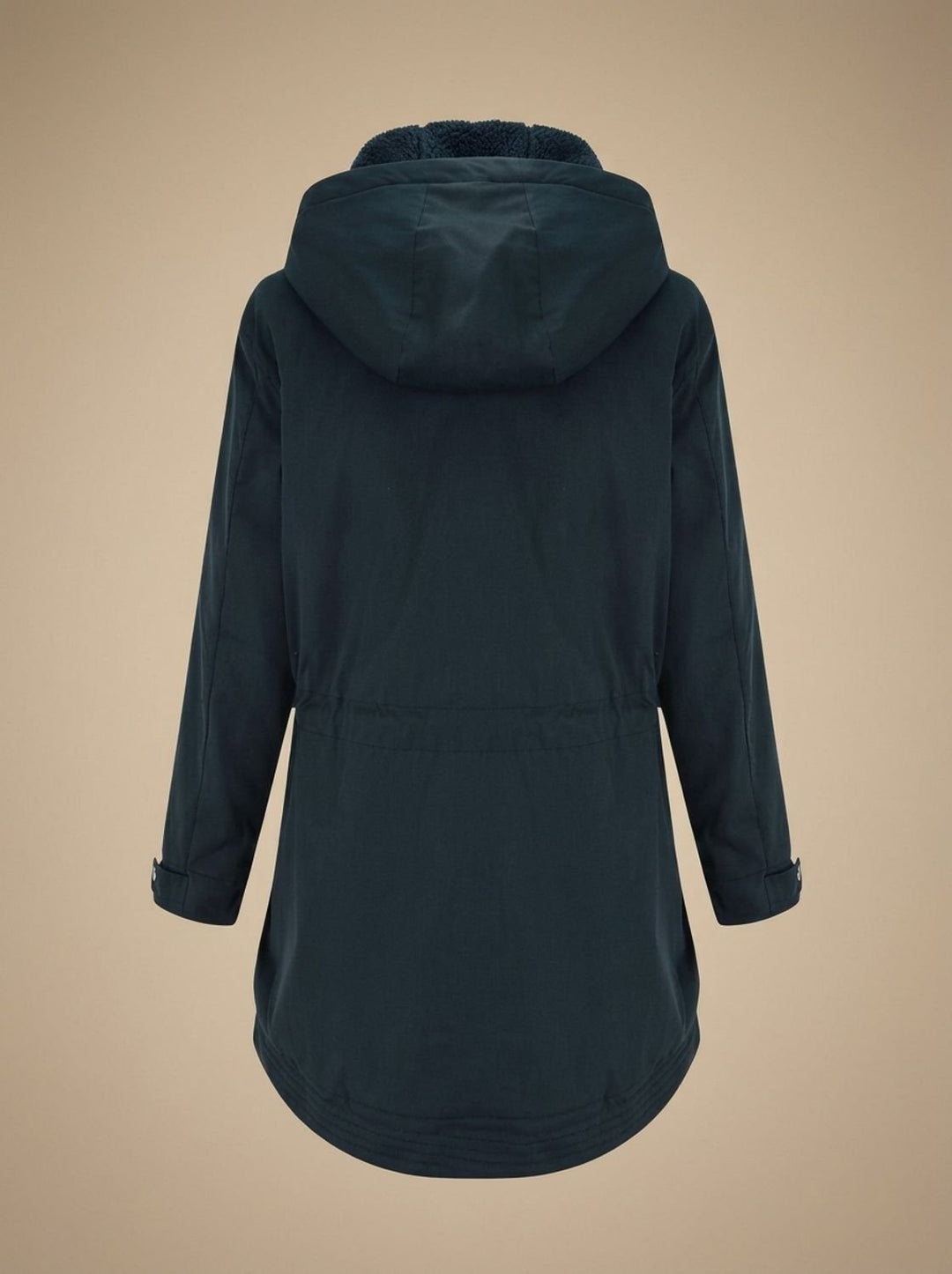 Women's Fleece-Lined Hooded Parka Winter Coat Adjustable Waist