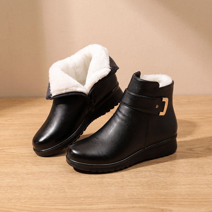 Women's Fleece-Lined Non-Slip Buckle Ankle Winter Boots