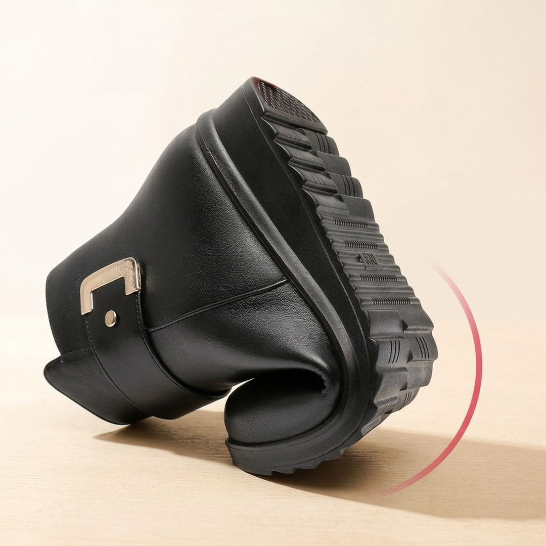 Women's Fleece-Lined Non-Slip Buckle Ankle Winter Boots
