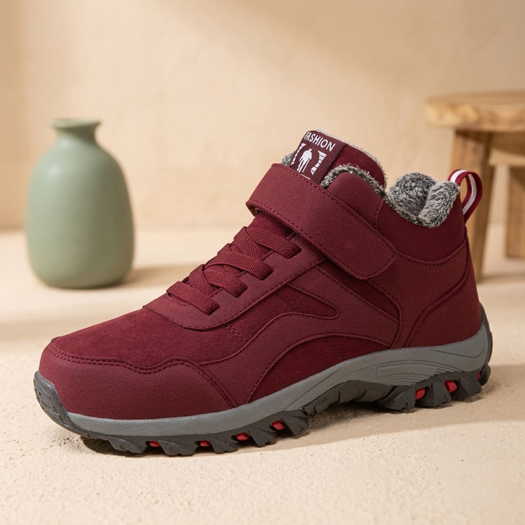 Women's Fleece-Lined Orthopedic Winter Ankle Snow Boots - Red