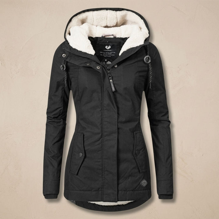 Women's Fleece-Lined Quilted Hooded Parka Winter Coat