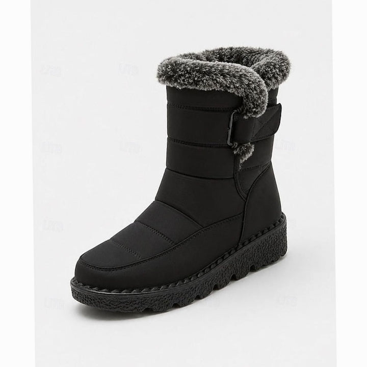 Women's Fur-Trimmed Quilted Mid-Calf Snow Boots