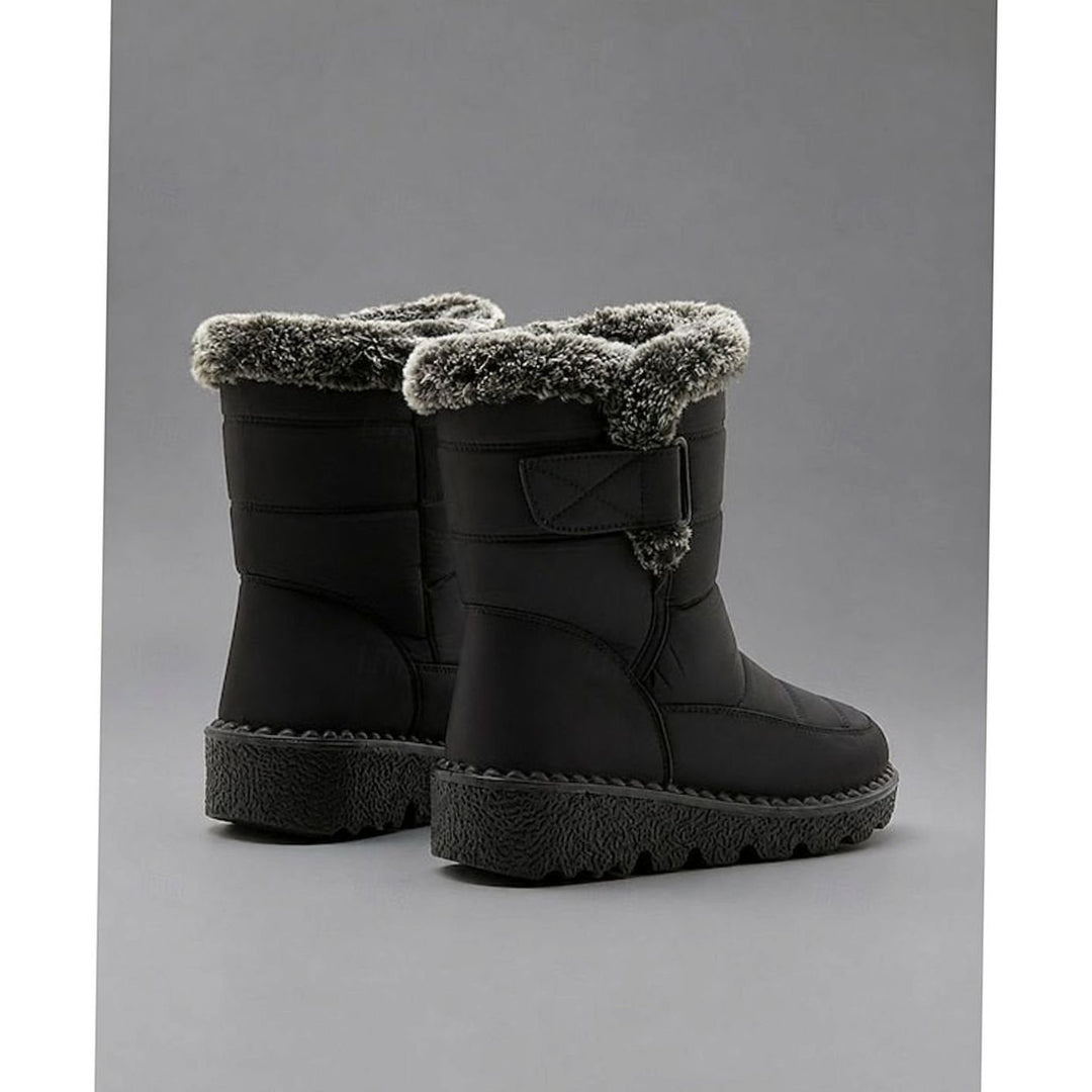 Women's Fur-Trimmed Quilted Mid-Calf Snow Boots