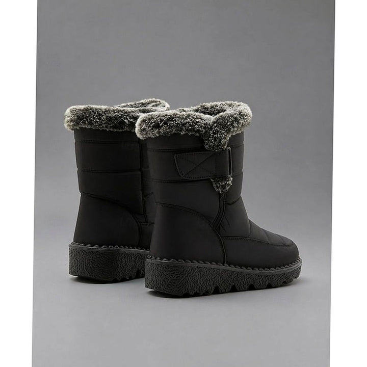 Women's Fur-Trimmed Quilted Mid-Calf Snow Boots