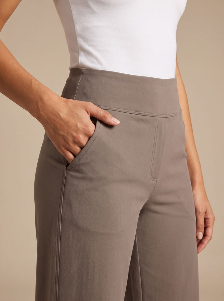 Women's High-Waist Dressy Wide-Leg Trousers with Pockets