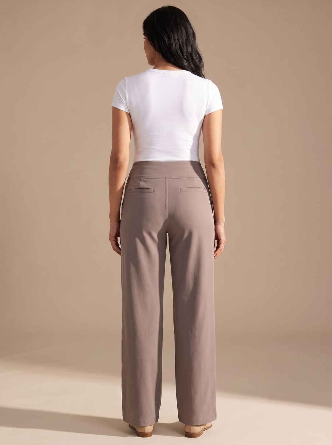 Women's High-Waist Dressy Wide-Leg Trousers with Pockets