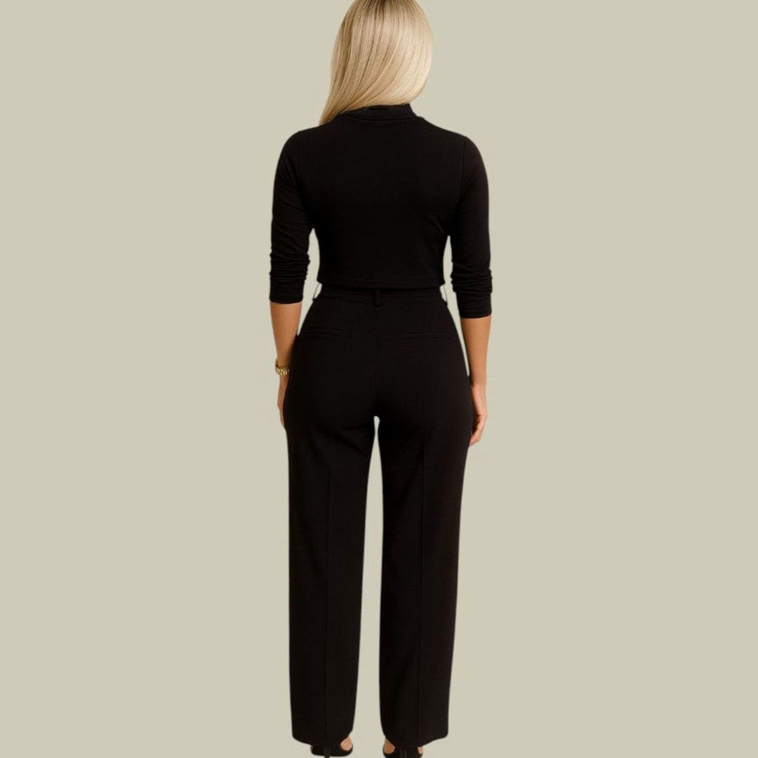 Women's High-Waist Wide-Leg Cropped Top Loungewear Sets