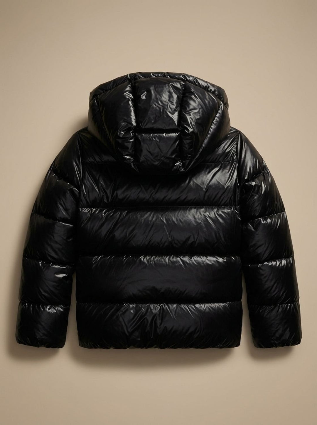 Women's Hooded Quilted Puffer Jacket Glossy Zip-Up Winter Coat
