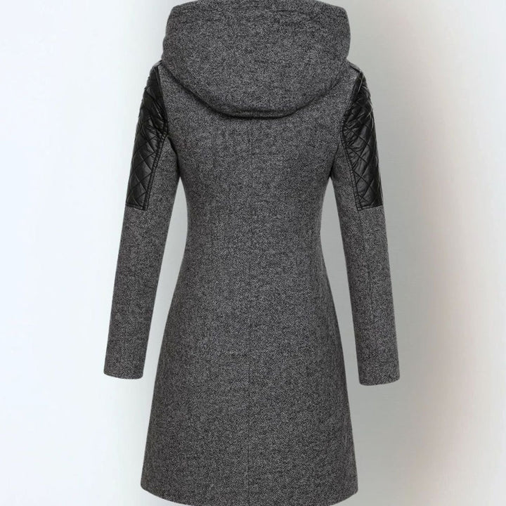Women's Hooded Quilted-Sleeve Asymmetric-Zip Winter Coat
