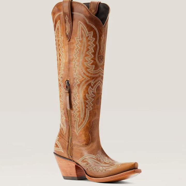 Women's Knee-High Embroidered Pointed-Toe Western Cowboy Boots
