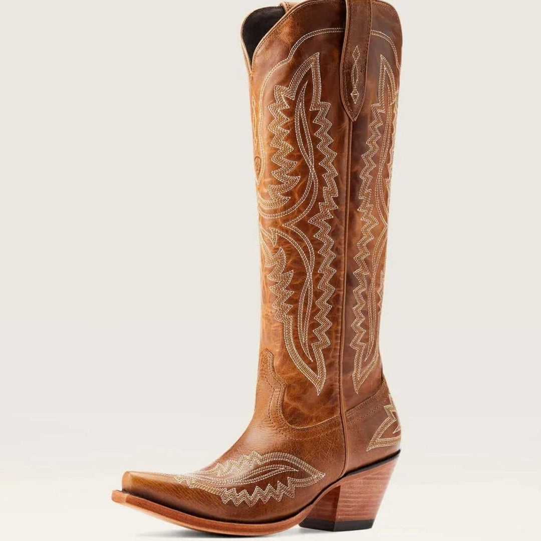 Women's Knee-High Embroidered Pointed-Toe Western Cowboy Boots