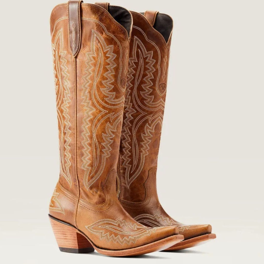 Women's Knee-High Embroidered Pointed-Toe Western Cowboy Boots
