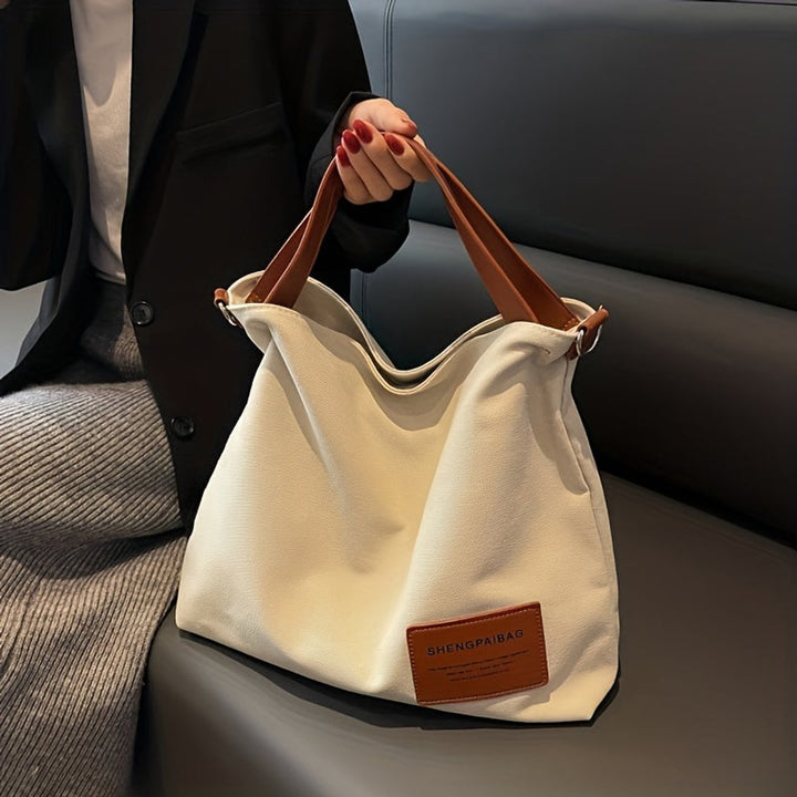 Women's Large Slouchy Canvas Tote Bag Adjustable Shoulder Strap