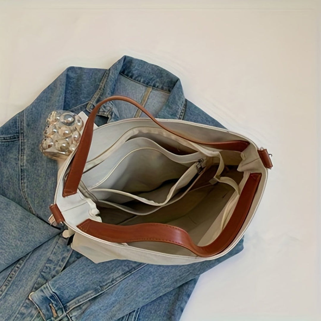 Women's Large Slouchy Canvas Tote Bag Adjustable Shoulder Strap