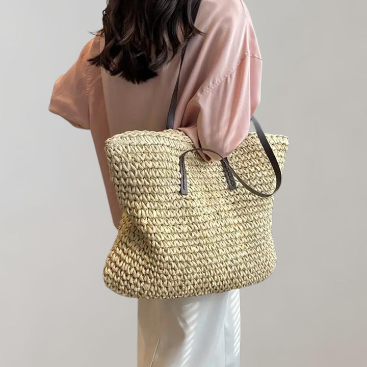 Women's Large Woven Raffia Bohemian Tote Bag
