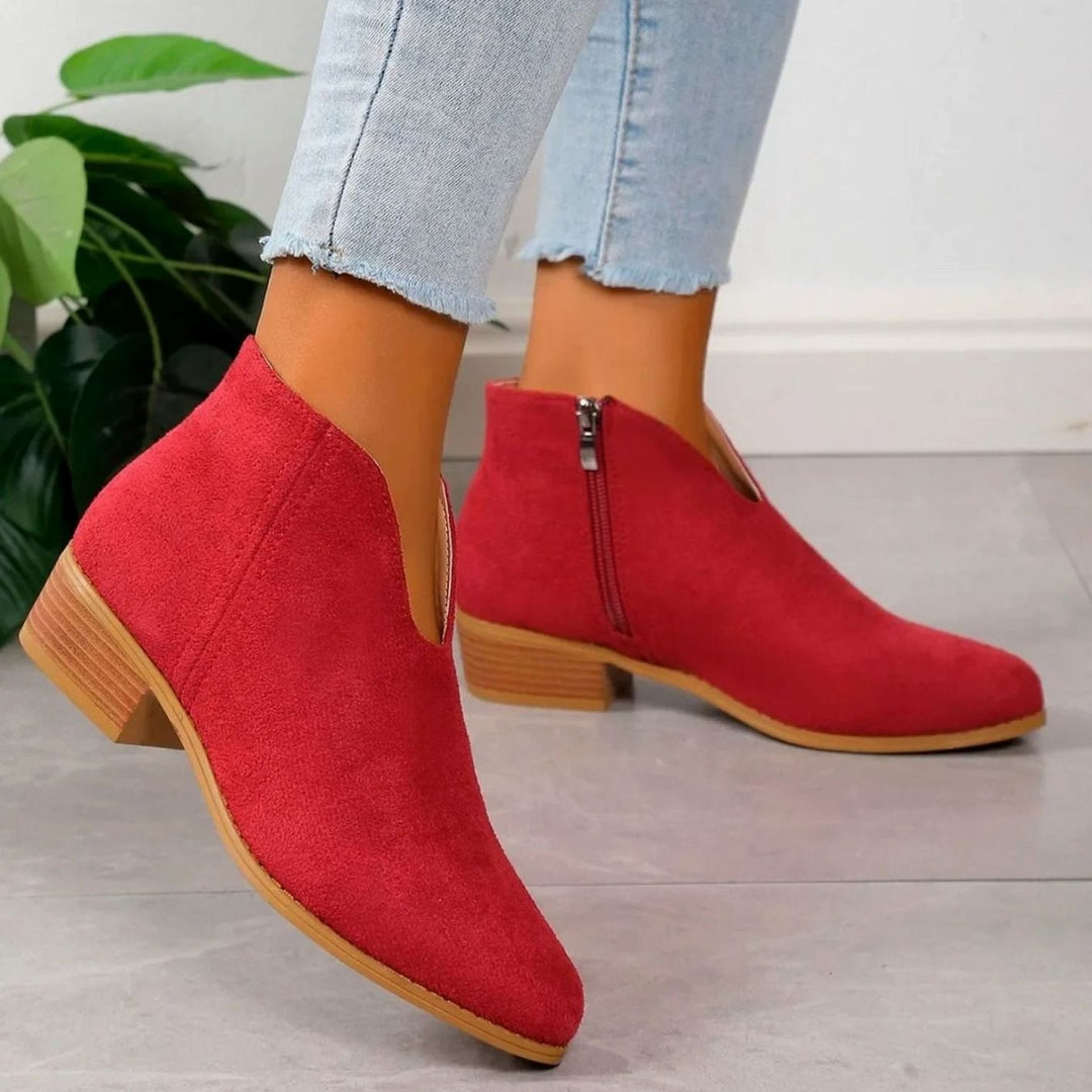 Women's Leopard Print Side-Zip Block-Heel Ankle Boots