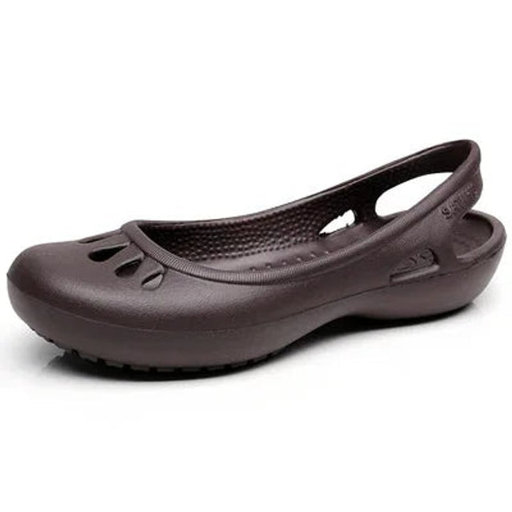 Women's Lightweight Waterproof Jelly Slingback Comfortable Sandals - Coffee