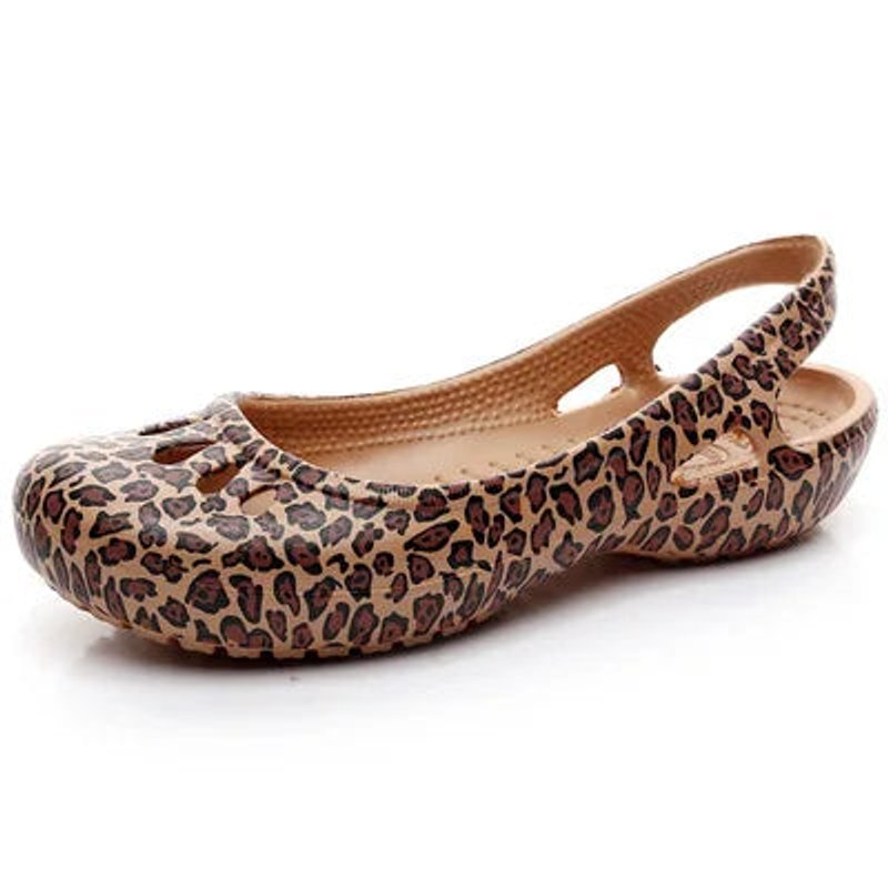 Women's Lightweight Waterproof Jelly Slingback Comfortable Sandals - Leopard