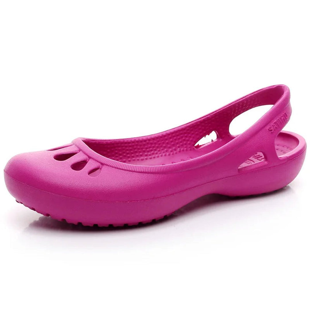 Women's Lightweight Waterproof Jelly Slingback Comfortable Sandals - Rose Red