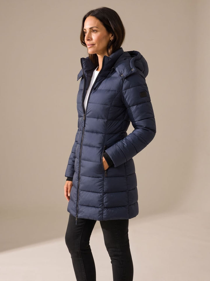 Women's Long Hooded Puffer Jacket Insulated Quilted Winter Coat