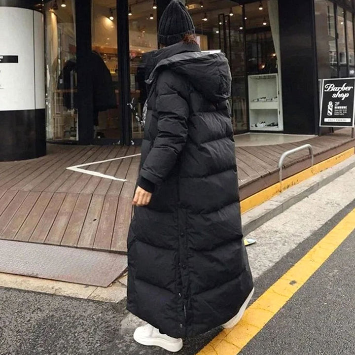 Women's Long Puffer Coat Hooded Maxi Quilted Winter Jacket