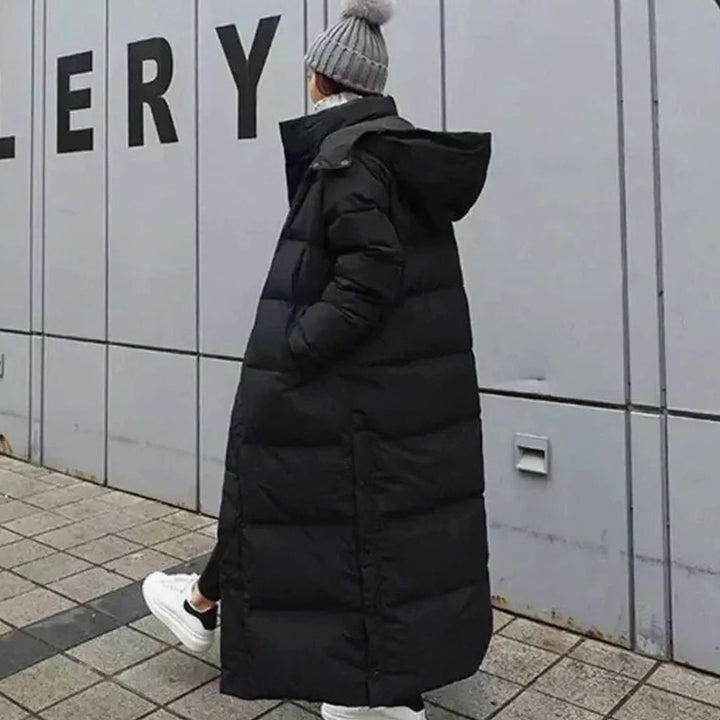 Women's Long Puffer Coat Hooded Maxi Quilted Winter Jacket