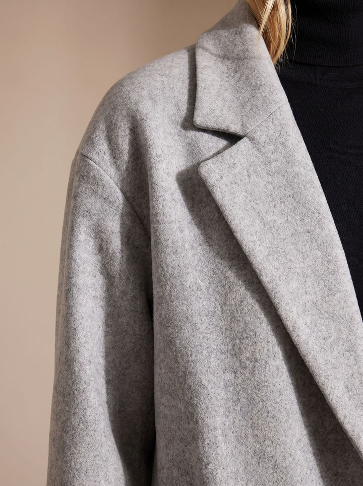 Women's Long Tailored Overcoat Relaxed Double-Breasted Winter Coat