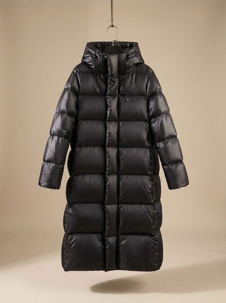 Women's Longline Quilted Hooded Puffer Jacket