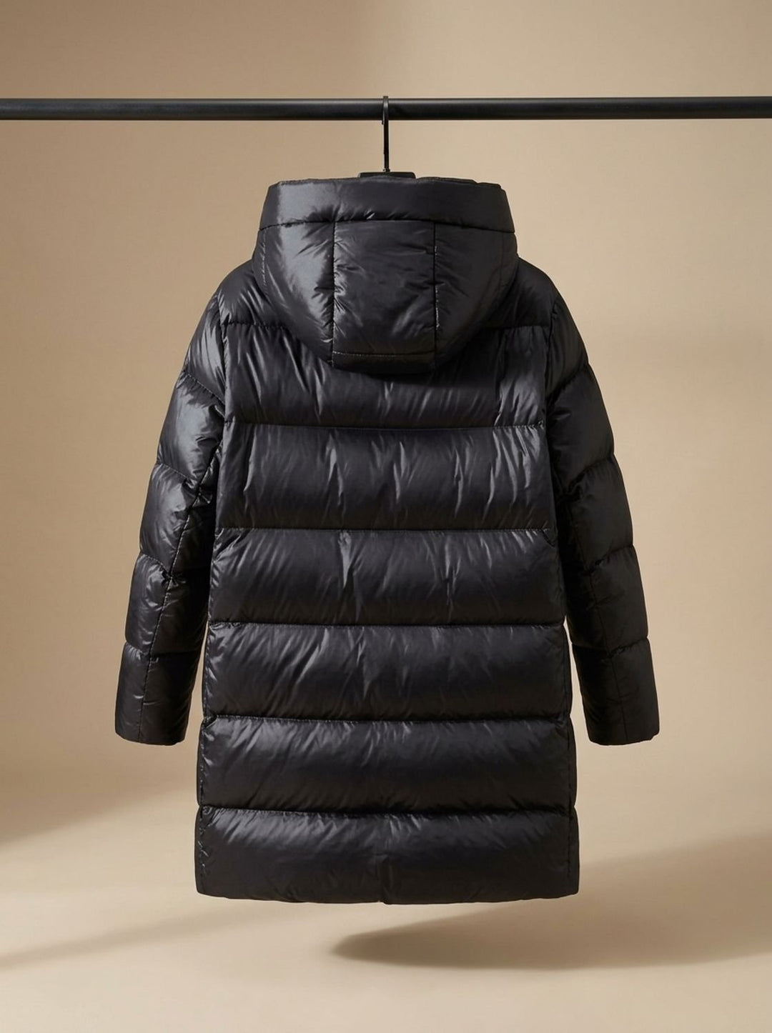 Women's Longline Quilted Hooded Puffer Jacket