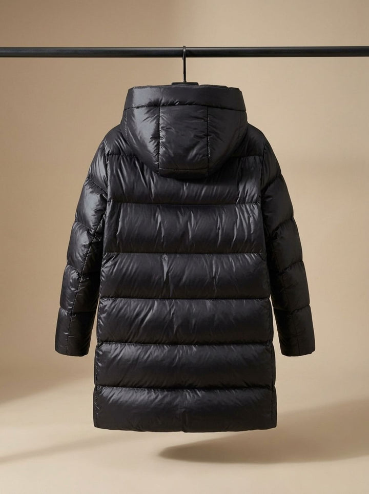 Women's Longline Quilted Hooded Puffer Jacket