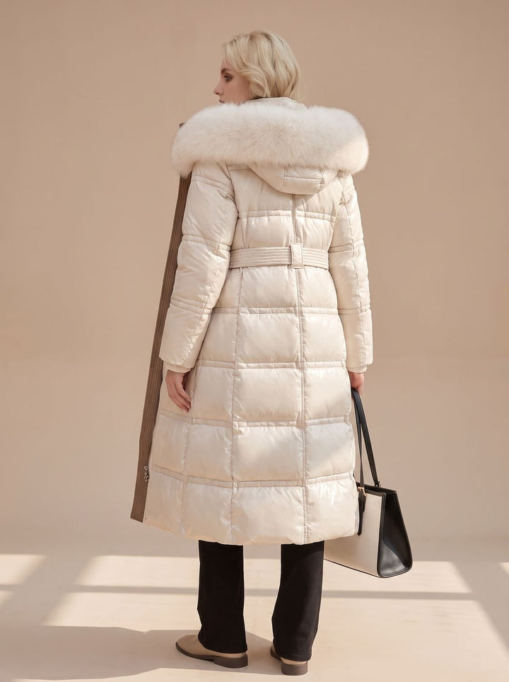 Women's Luxury Fur-Hood Long Puffer Winter Parka