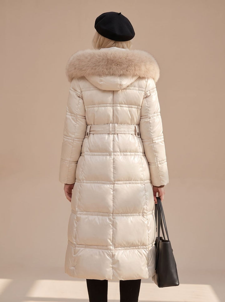Women's Luxury Fur-Hood Long Puffer Winter Parka